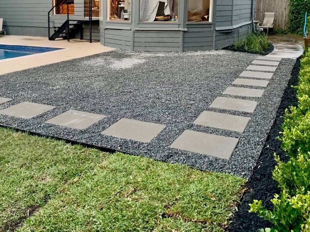 black stones for landscaping