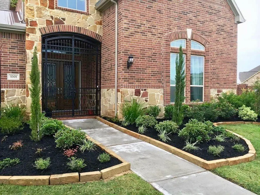 Front yard flower bed and landscape edging