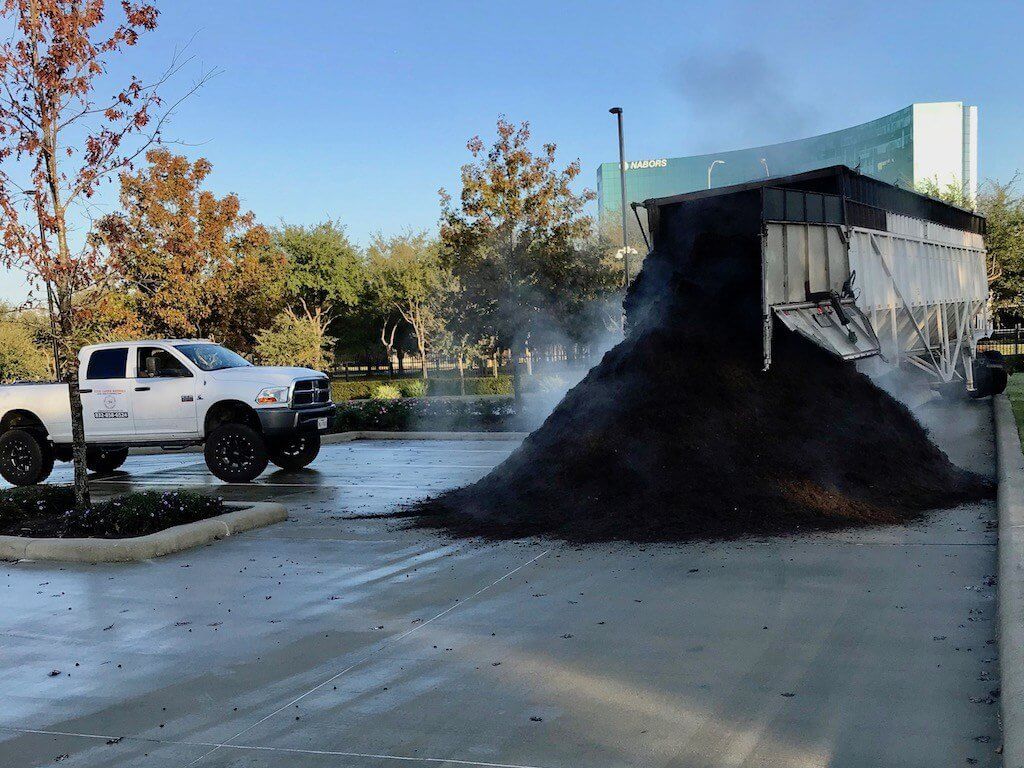 Black Mulch Delivery Truckload Houston TX