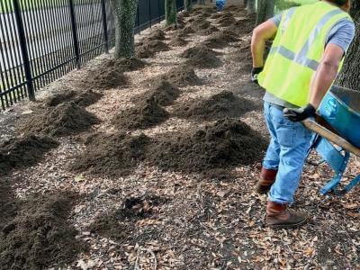 mulch installation mulching commercialproperty houston tx 77407