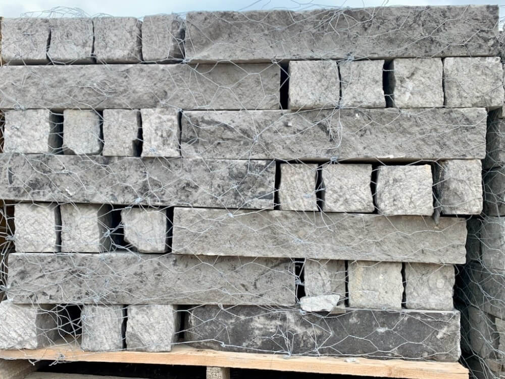 Stone Edging Landscaping Limestone Gray Houston 77099