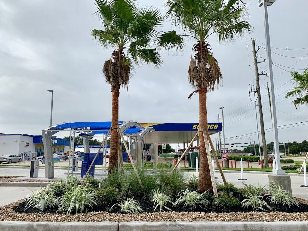 landscape edging river rock border flower bed houston tx 77407