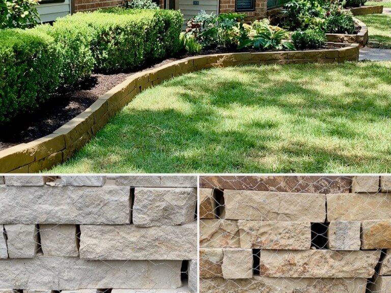 Landscape Edging Stone Install 4" x 4" Double Layer Houston, TX 77099
