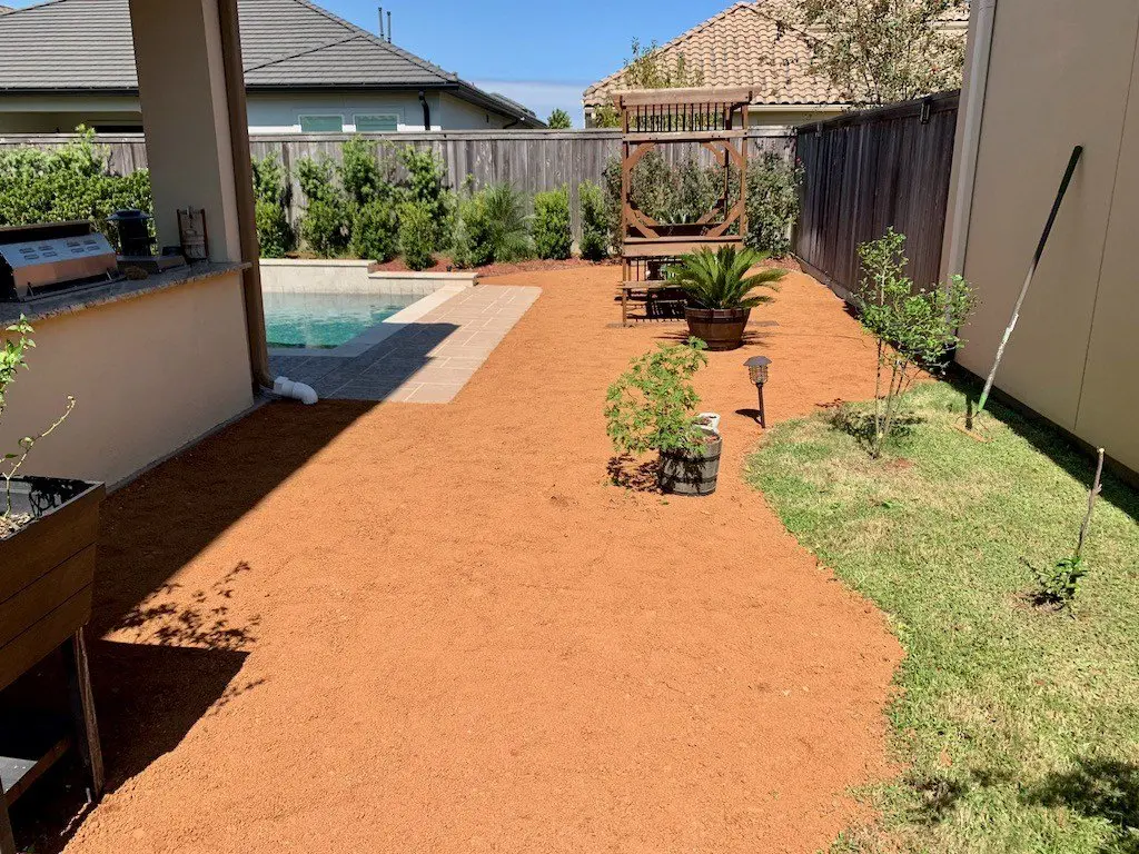 Decomposed Crushed Granite Backyard Landscape Installation