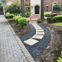 Stepping Stone Walkways Concrete Pavers Black Star Gravel Houston TX 77024