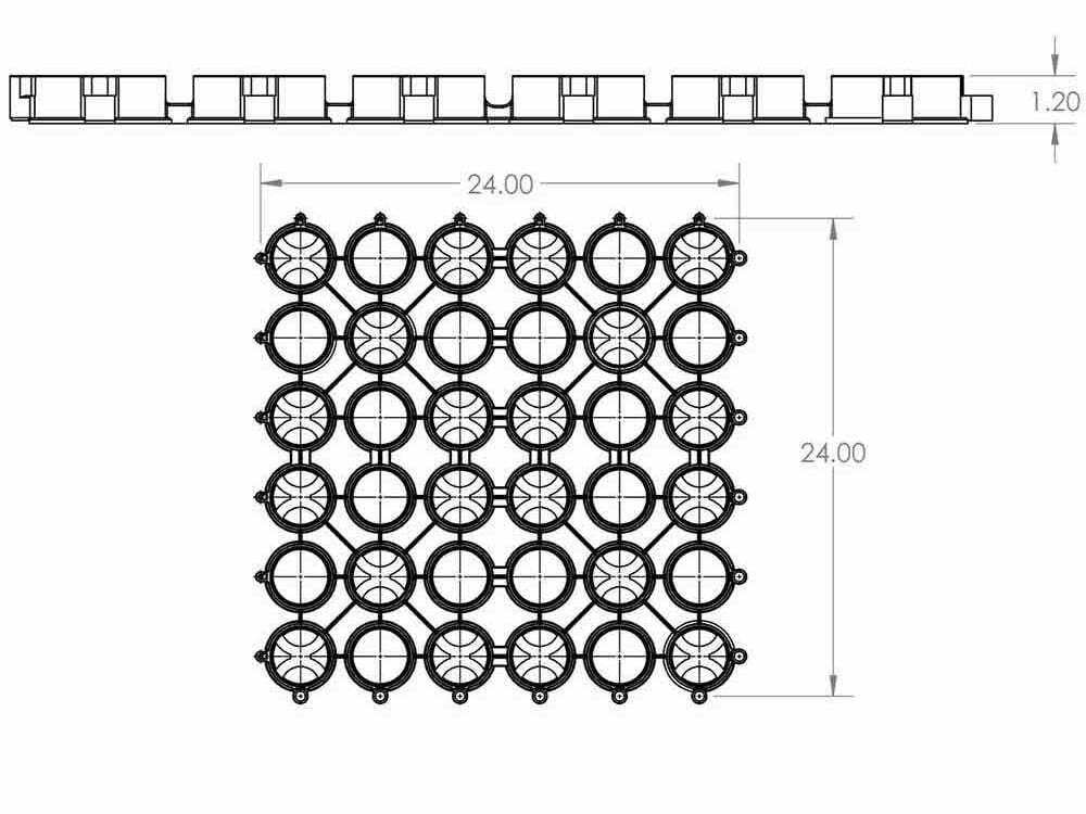 Modutile Plastic Permeable Paver Drawing