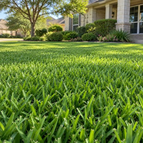 Illustrative view of Raleigh St. Augustine sod-style lawn for sale by the pallet in Houston, TX