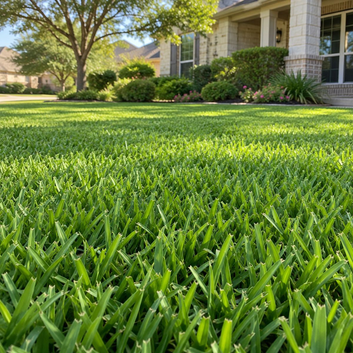 Illustrative view of Raleigh St. Augustine sod-style lawn for sale by the pallet in Houston, TX
