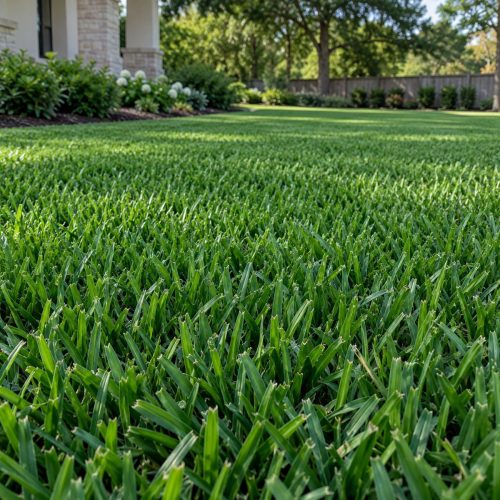 Illustrative view of Palmetto St. Augustine sod-style lawn, Houston Texas sod supply